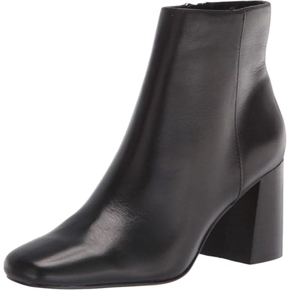 Bella Vita Square Toe Ankle Boots - Black Leather